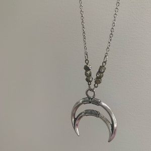Long Silver Celestial Moon Necklace✨